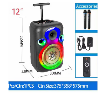 Boxa portabila bluetooth kolav L-1203, USB, Radio FM, microfon, joc de lumini RGB, 12 inch