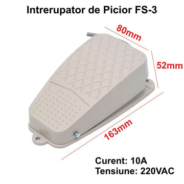 Întrerupător Picior FS-3 – Comutator de Tip Pedal pentru Control Ușor al Iluminatului sau Echipamentelor Electrice