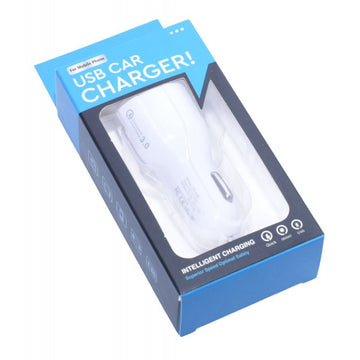 Autós töltő 2 x Usb 3.0 / D-15, Fehér