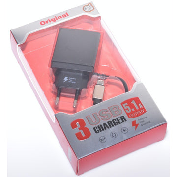 GYORS hálózati töltő - 5.1A/Micro Usb+3xUSB