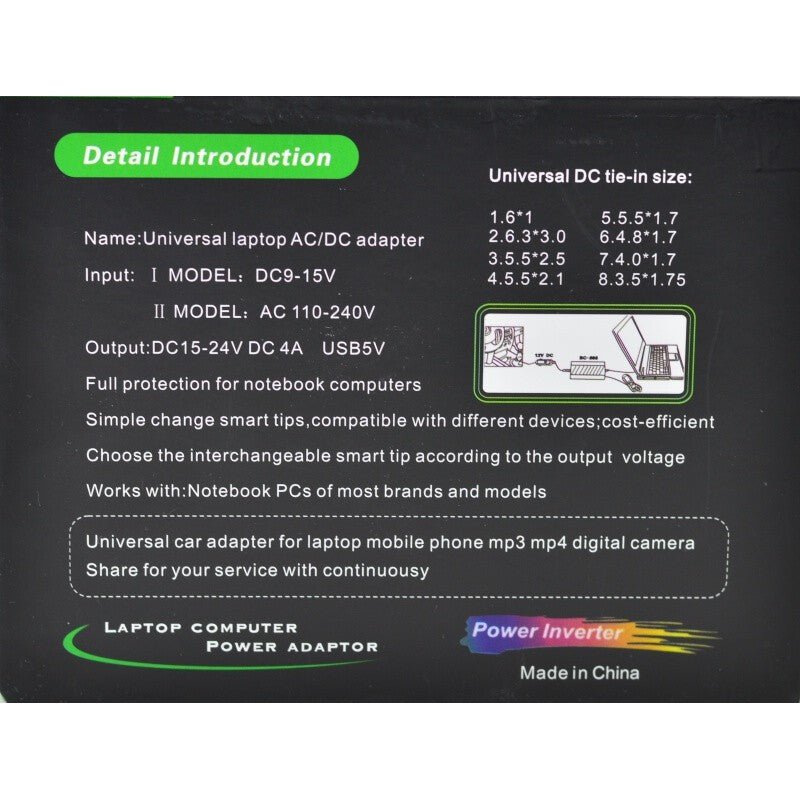 Incarcator Universal de Laptop pentru Casa si Masina AC/DC 100W - Frize