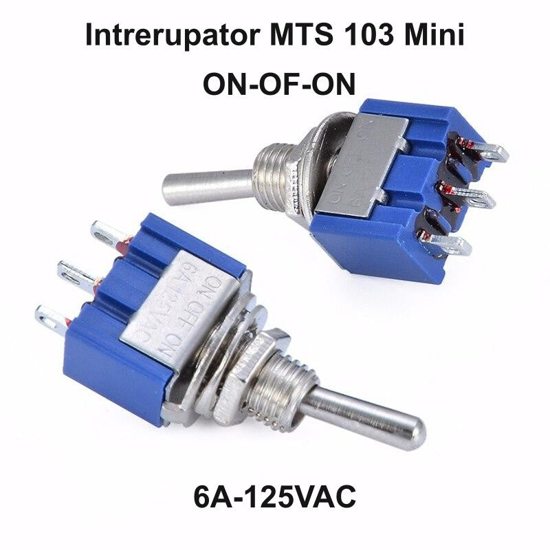 Intrerupator Mini Basculant, ON-OFF-ON / MTS-103