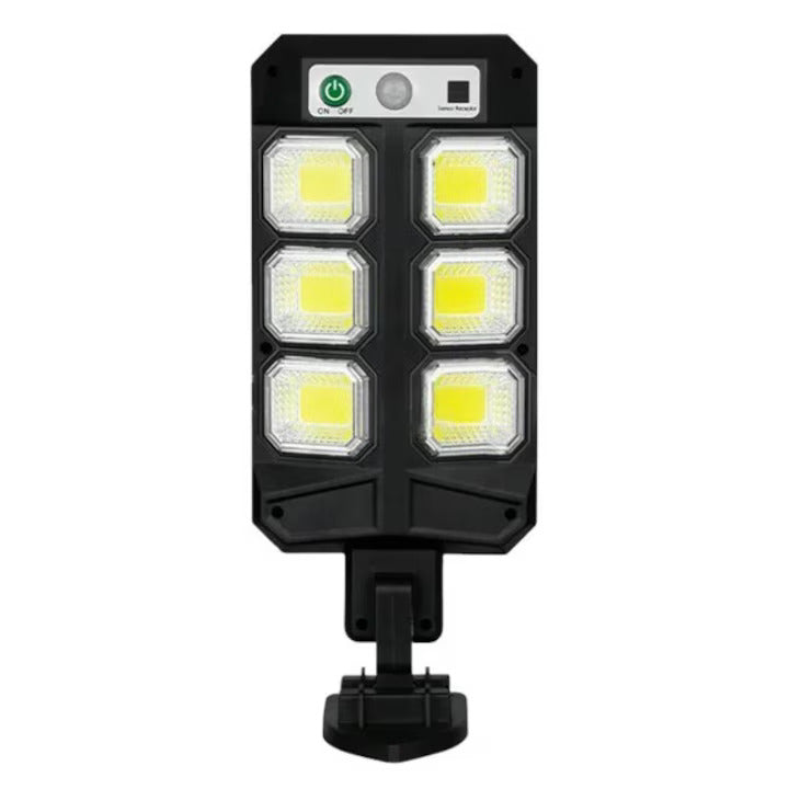 Lampa solara LED, 5V, 3 moduri iluminare, Senzor miscare, Telecomanda, Negru.