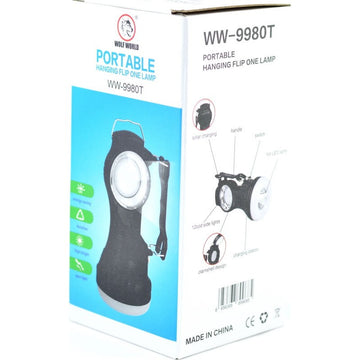 Zseblámpa akkumulátorral, napelemes töltés + 220V