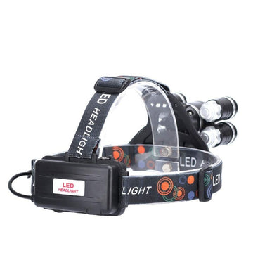 Lanterna de Cap 30W cu 5 LED-uri - 8000 Lumeni, Ideală pentru Camping, Drumeții și Activități în Aer Liber
