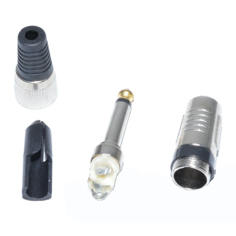 Mufa Jack 6,3 mono tata, Auriu cu Negru Q - Frize