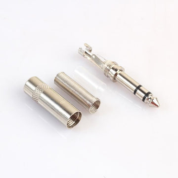 Mufă Jack 6,3mm Tata Stereo Metalică cu Arc – Conector Audio Durabil pentru Sistem Audio Profesional