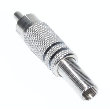 Mufă RCA Metalică Neagră Tata - Conector Audio Video de Înaltă Calitate pentru Îmbinări Durabile