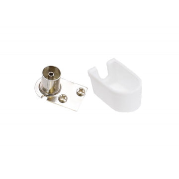 Mufă TV Mama Cot 90˚ din Plastic – Conector pentru Cablu Antenă sau Semnal TV