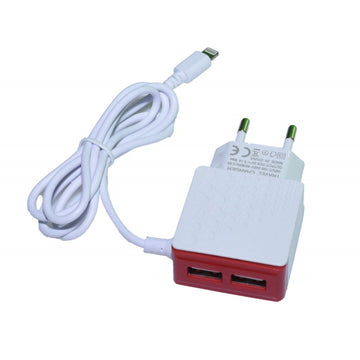Hálózati töltő 220V - 2x Usb + Iphone 3.1A