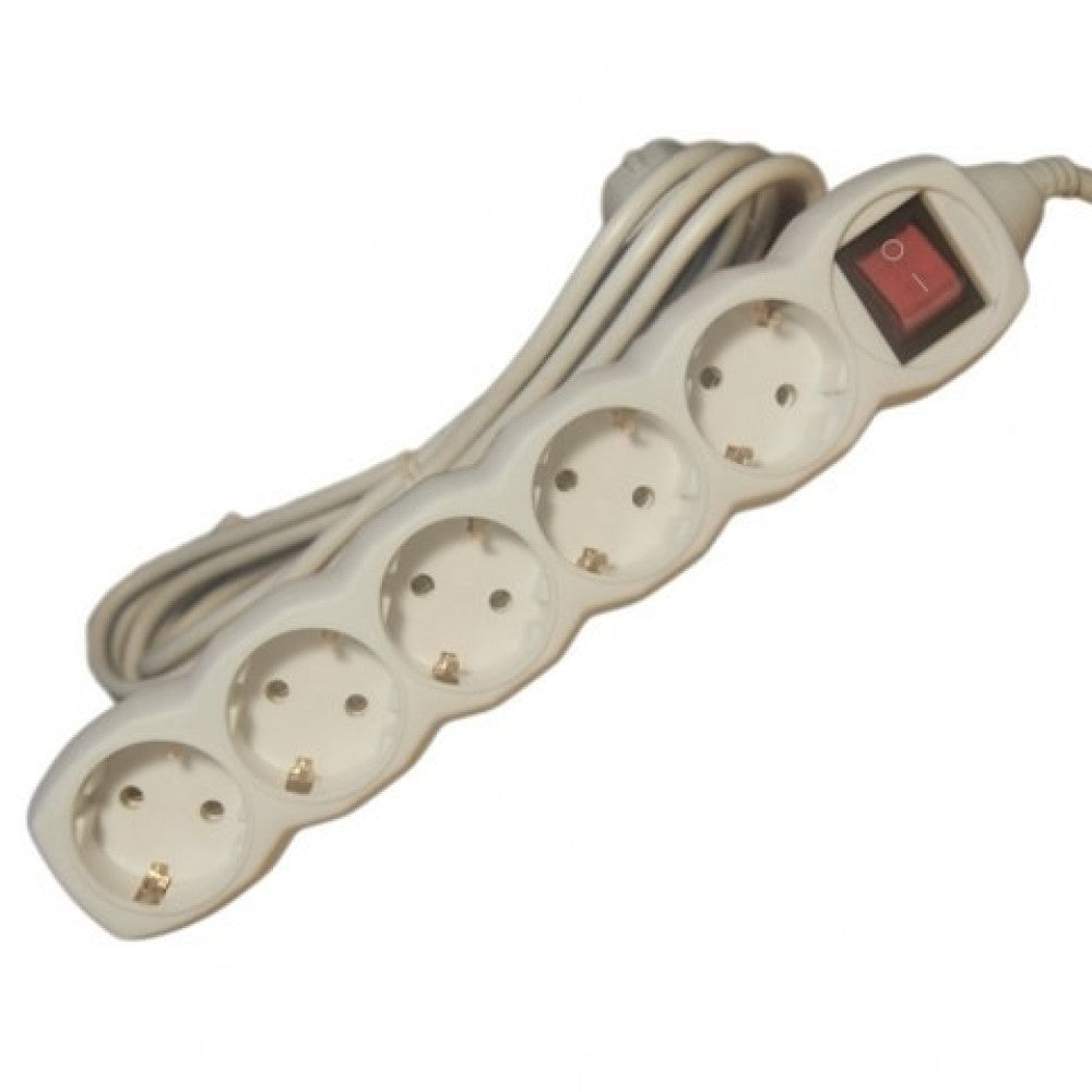 Prelungitor Electric 3M cu 5 Prize din Cupru și Întrerupător – Extensie pentru Birou, Acasă sau Utilizare Comercială