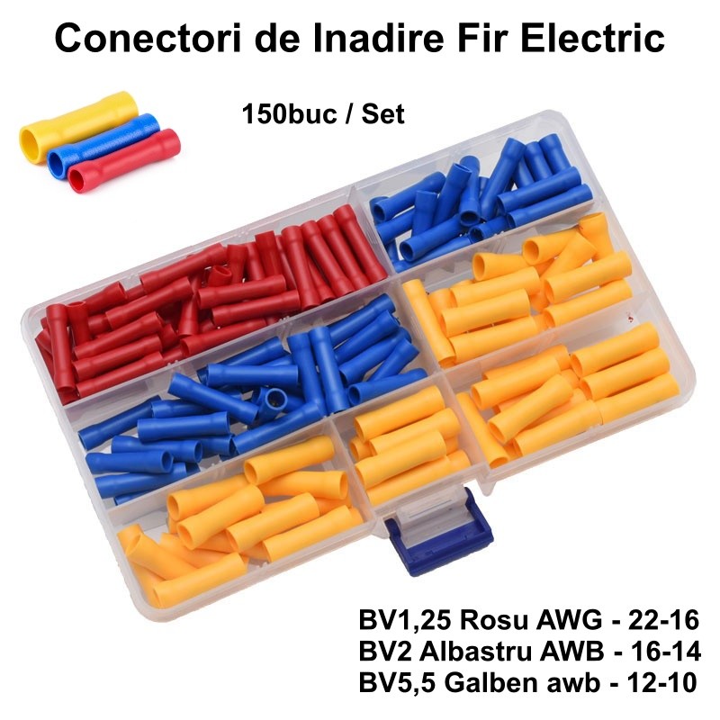 Papuci Electrici pentru Îndoire Cablu AWG, 150buc / Set