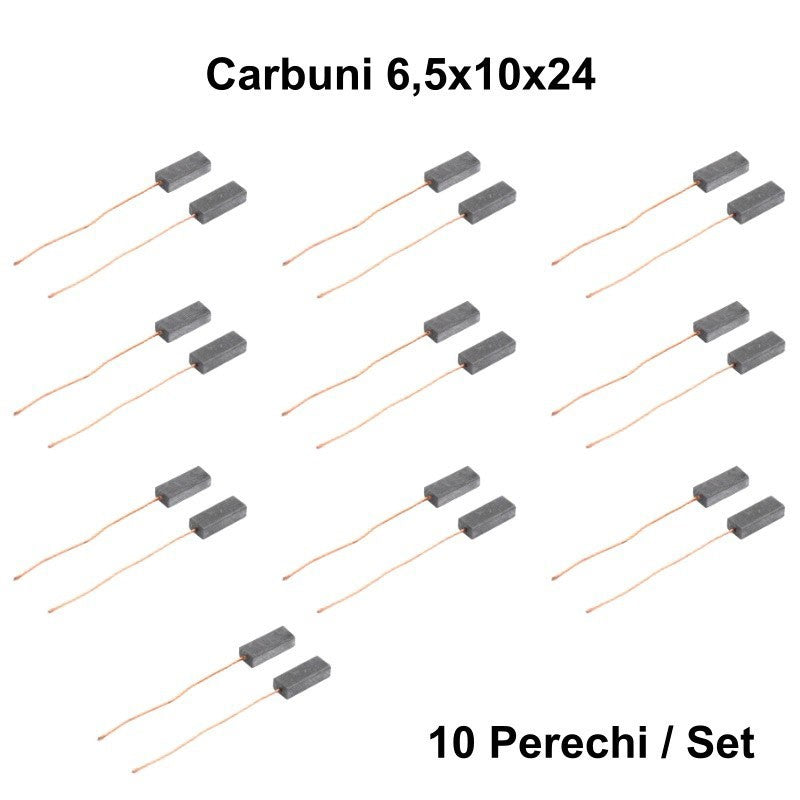 Set 10 Perii Colectoare cu Carbuni 6,5x10x24 cm cu Fir – Accesorii pentru Motociclete și Echipamente Electrice
