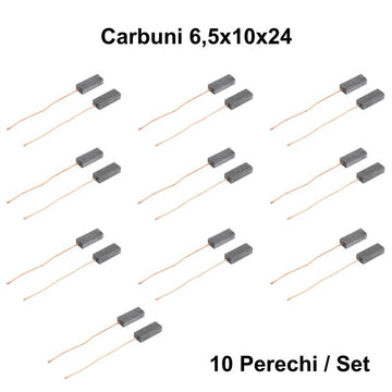 Set 10 Perii Colectoare cu Carbuni 6,5x10x24 cm cu Fir – Accesorii pentru Motociclete și Echipamente Electrice