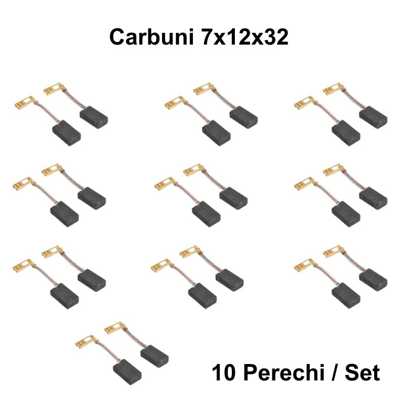 Set Perii Colectoare din Carbon 6x10x17,2mm cu Papuc M 4,8mm – 10 Bucăți pentru Utilizare în Motoare Electrice și Generatoare