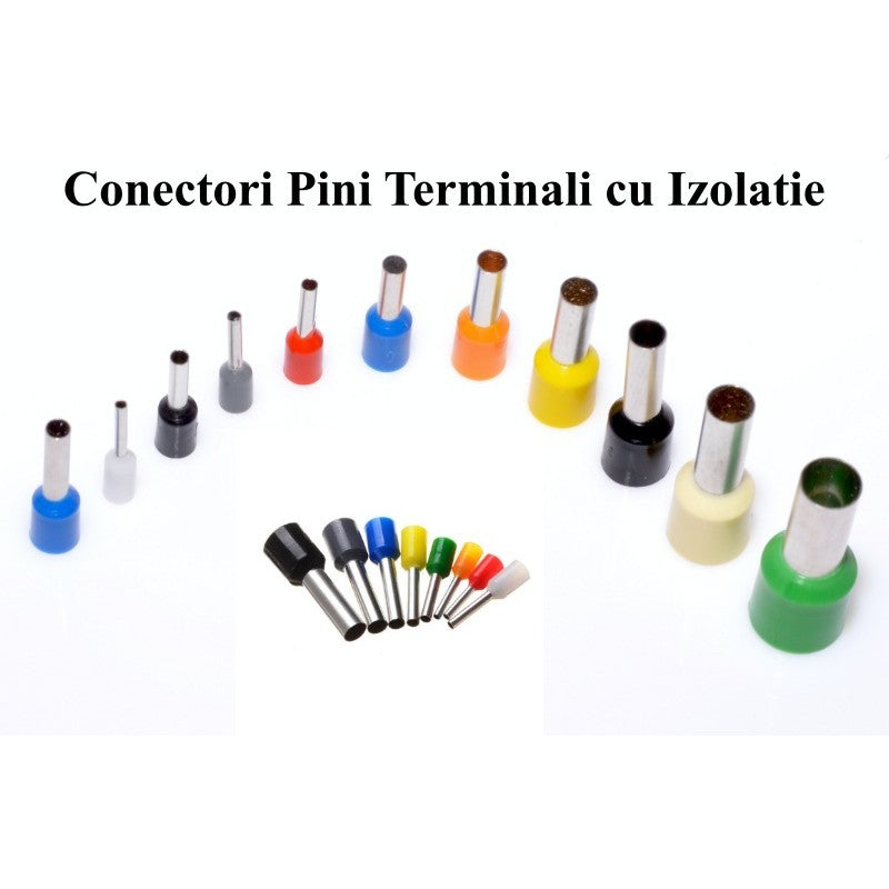 Pin Terminal de Cablu E10-12 Crem, 100Buc/Set - Frize