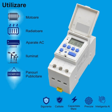 Programator Digital de Timp cu Releu DHC15A – Control Automatizat pentru Iluminat și Electrocasnice