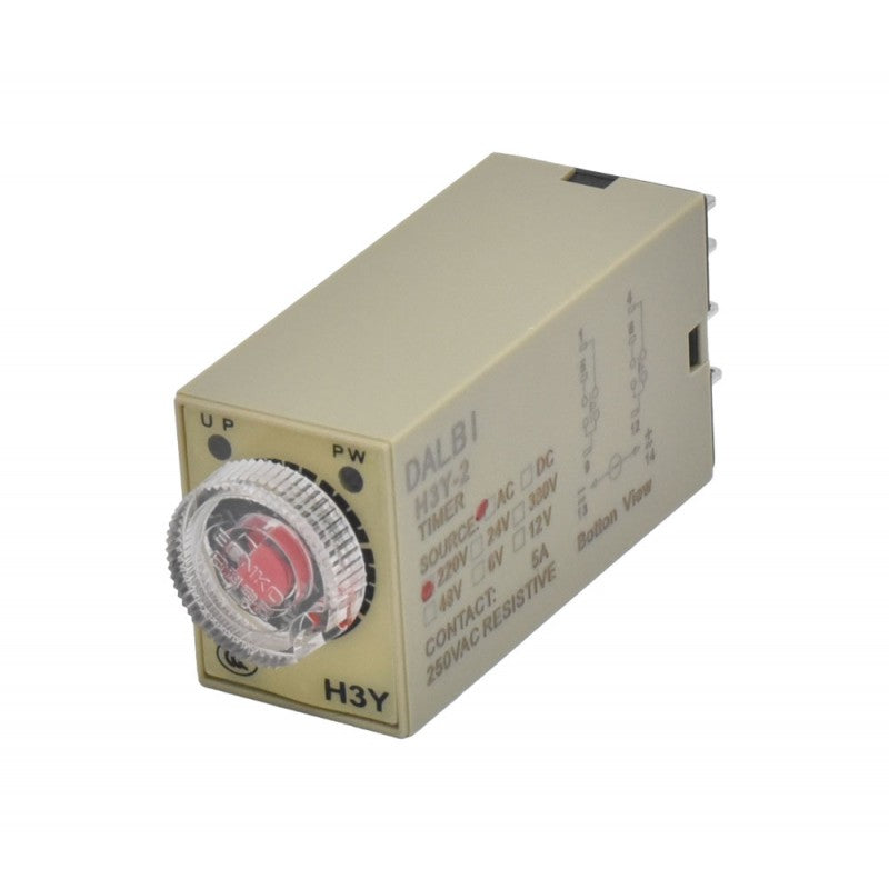 Releu de Timp H3Y-2 Mini cu Întârziere 10S / 220VAC - 8P