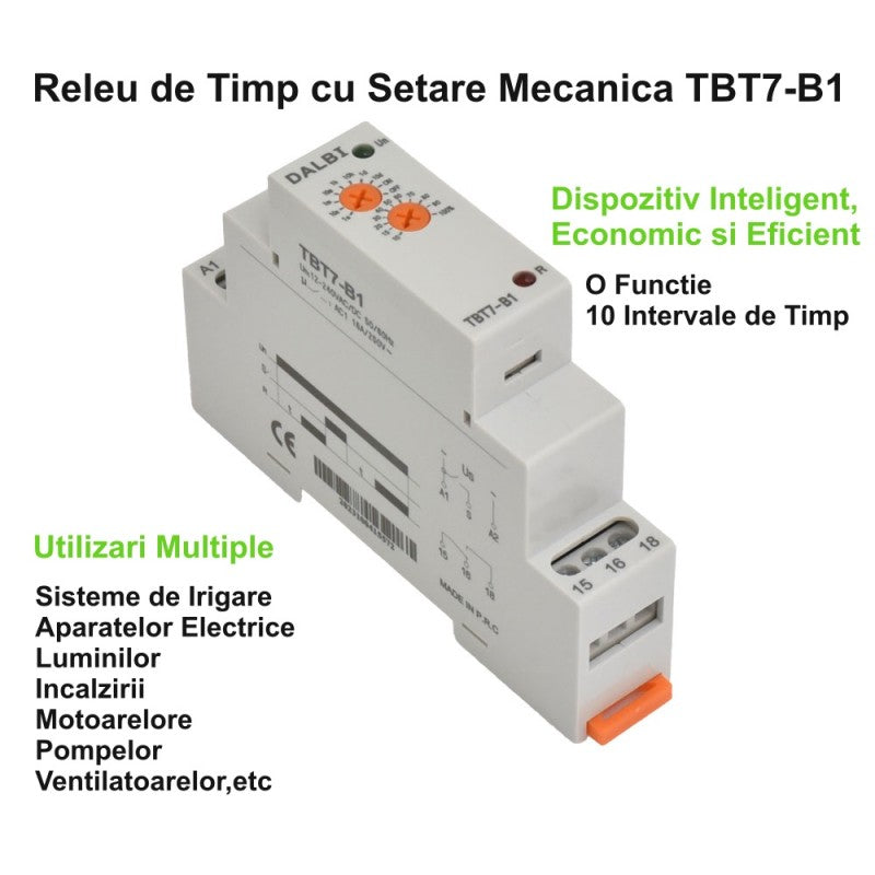 Releu de Timp și Interval pe Sina DIN / TBT7-B1