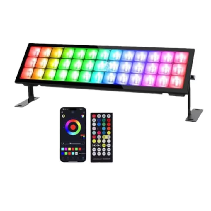 Smart RGBCW LED projektor, Alkalmazás, Beltéri/Kültéri, Vízálló, Internetes telefon vezérlés, Távirányító, Fény programozási mód, 120W, Fekete