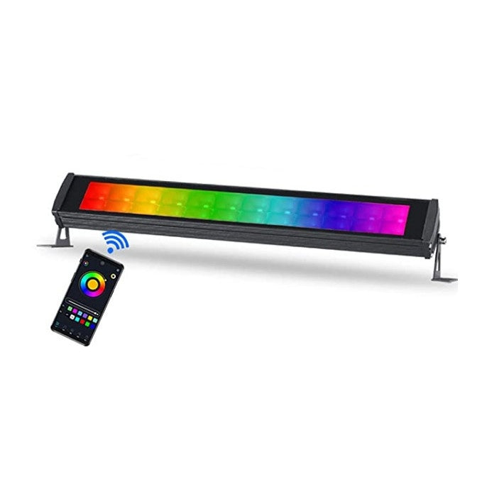 Intelligens RGBCW LED projektor, Alkalmazás, Beltéri/Kültéri, Vízálló, Internetes telefon vezérlés, Zene szinkronizálás, Távirányító, Fény programozási mód, 72W, Fekete