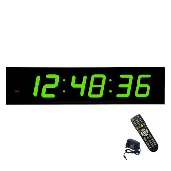 Ceas Digital Mare de Masa si de Perete 70cm, Lumina Led Verde, Alarma, Cronometru, Telecomanda, Temporizator, Perfect Pentru Sali de Sport