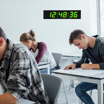 Nagy digitális asztali és falióra piros LED fénnyel, ébresztővel, stopperórával, távirányítóval, időzítővel, tökéletes edzőtermekhez 80x23x8cm