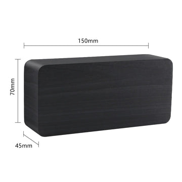 Ceas Electronic de Masă cu LED Alb – Termometru, Alarmă și Control Vocal, 3 Trepte de Lumină, Dimensiuni 150x70x40 mm, Adaptor Inclus, Culoare Neagră