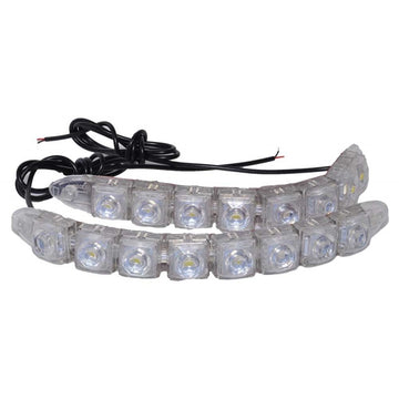 Set Lumini Auto LED DRL 12V - 2 x 18W cu 18 LED-uri pentru Iluminare de Zi, Economie de Energie și Vizibilitate Sporită