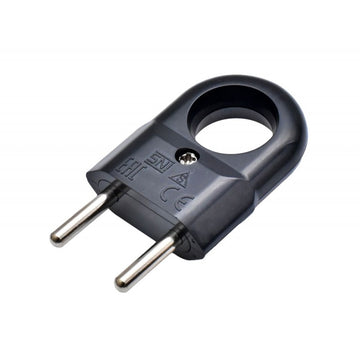 Ștecher Plat Negru cu Inel 10A