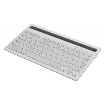 Tastatură Mini Slim Albă cu Bluetooth și Suport pentru Tabletă și Telefon AS-199 – Ideală pentru Birou și Utilizare Mobilă