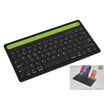 Tastatură Mini Slim Neagră cu Bluetooth și Suport pentru Tabletă și Telefon AS-199 – Ideală pentru Birou și Mobilitate