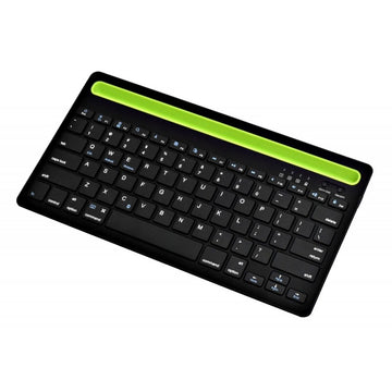 Tastatură Mini Slim Neagră cu Bluetooth și Suport pentru Tabletă și Telefon AS-199 – Ideală pentru Birou și Mobilitate