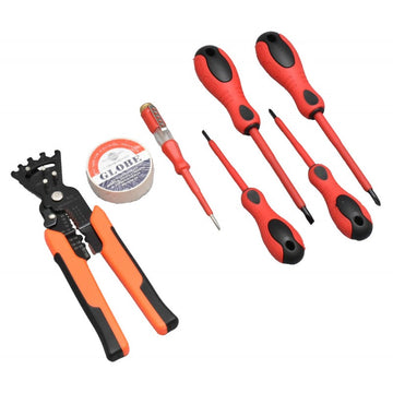 Trusă Electrician 7 Piese cu Șurubelnițe și Clește Multifuncțional 5-1 – Set Complet pentru Lucrări Electrice și de Reparații