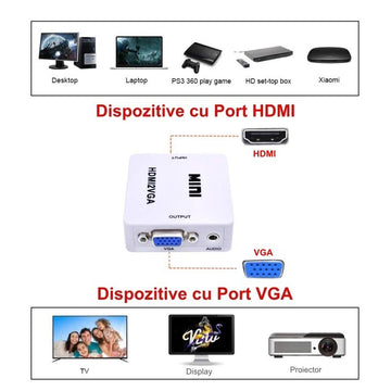 Mini videokonverter HDMI2VGA / HDMI-VGA 1080P-Audio / HDV-630