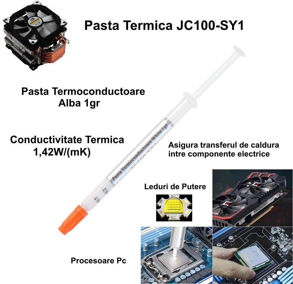 Pasta Termoconductoare JC100-SY1/ Alba 1gr - Frize