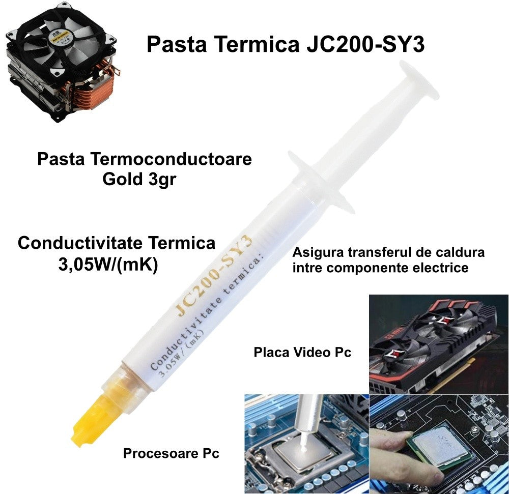 Pasta Termoconductoare JC200-SY3 / Gold 3gr - Frize
