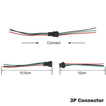 Set 10 Conectori Mama-Tata cu 3 Fire pentru Conectare Electrică – Componente Fiabile pentru Proiecte DIY