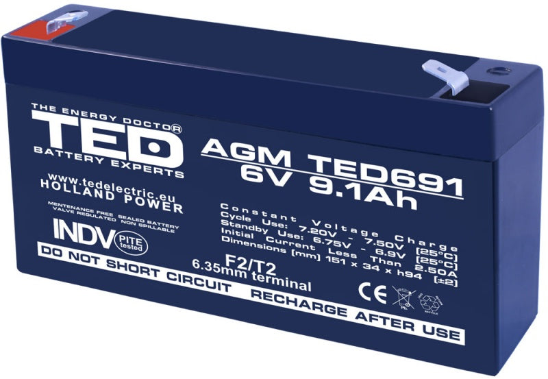 Acumulator Plumb - Acid 6V-9,1A
