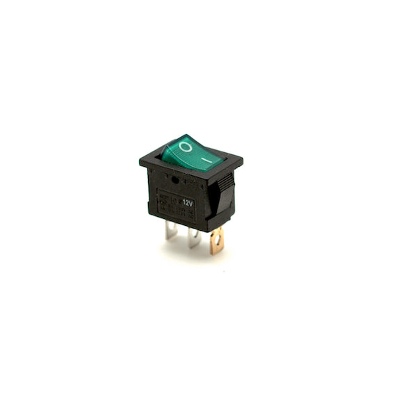 intrerupator irs basculant cu led verde 12V INT-12015V