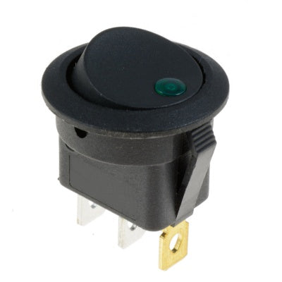 intrerupator buton on-of cu led verde 12V INT-12001V