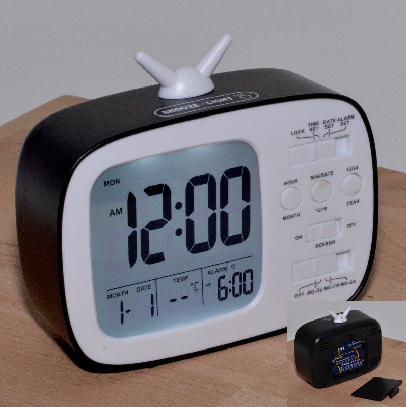 Ceas Negru GH-180 Digital Retro TV - Frize