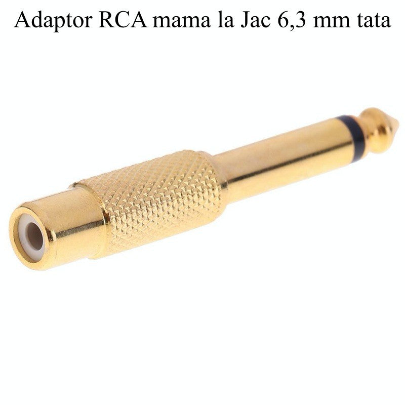 Adaptor Jack 6,3 Tata mo-RCA Mama, Auriu - Frize