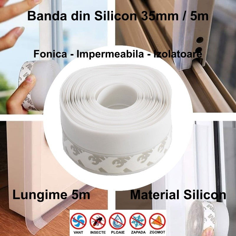 Banda Alba pentru Usa si Fereastra, 35 mm x 5 m - Frize