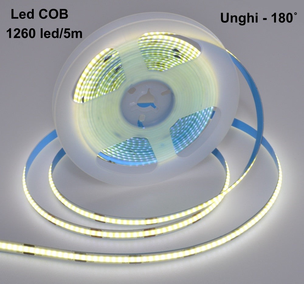 Banda COB Led Flexibil-252led/m-14W/ml-Rola/5m, Alb-Rece - Frize