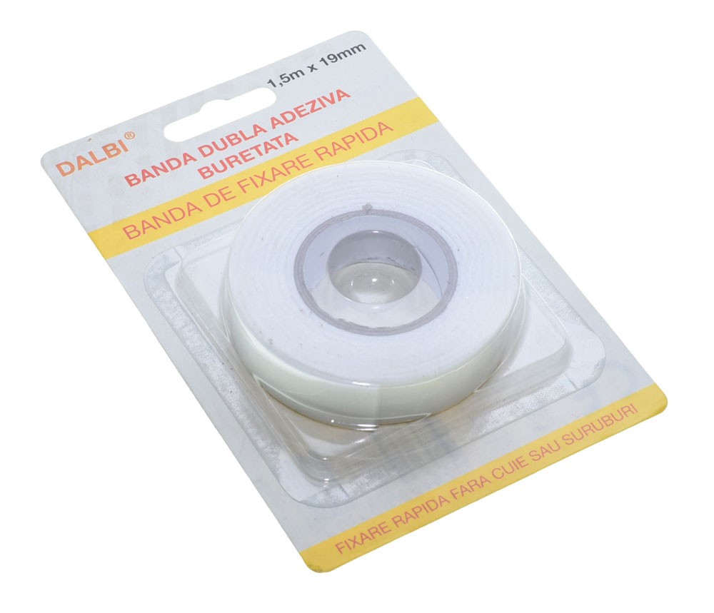 Banda Dublu Adeziva Buretata Super 19mm x 1,5m - Frize