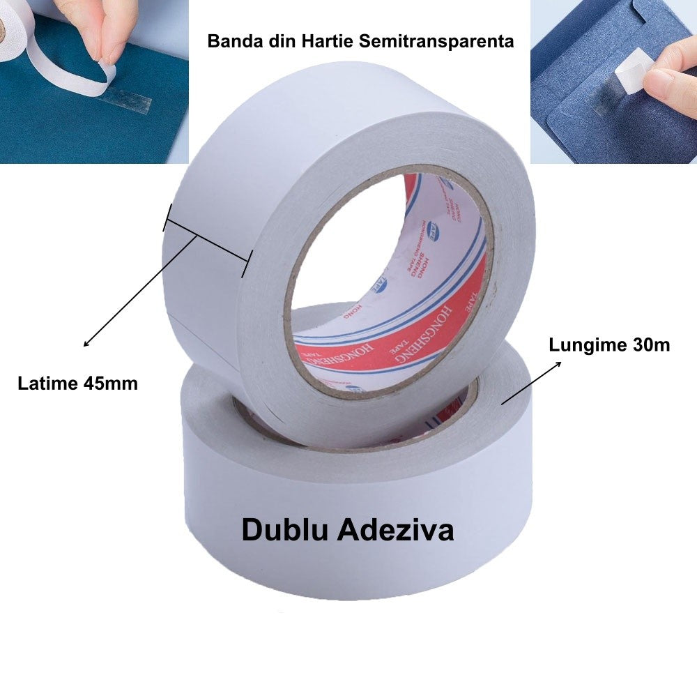 Banda Dublu Adeziva de Hartie 45mm x 30m - Frize