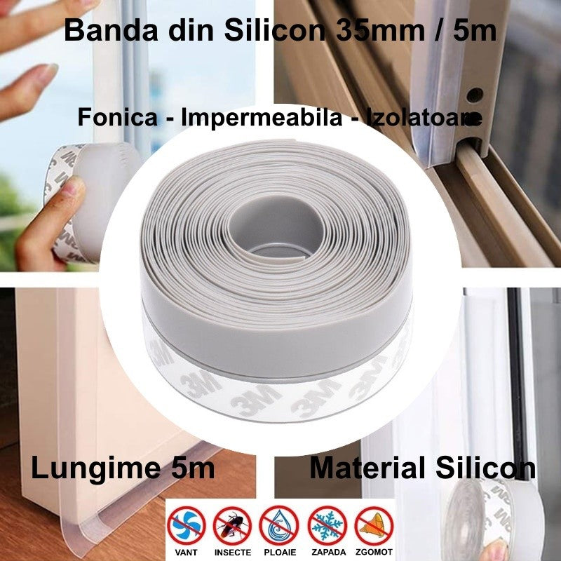 Banda Gri pentru Usa si Fereastra, 35 mm x 5 m - Frize