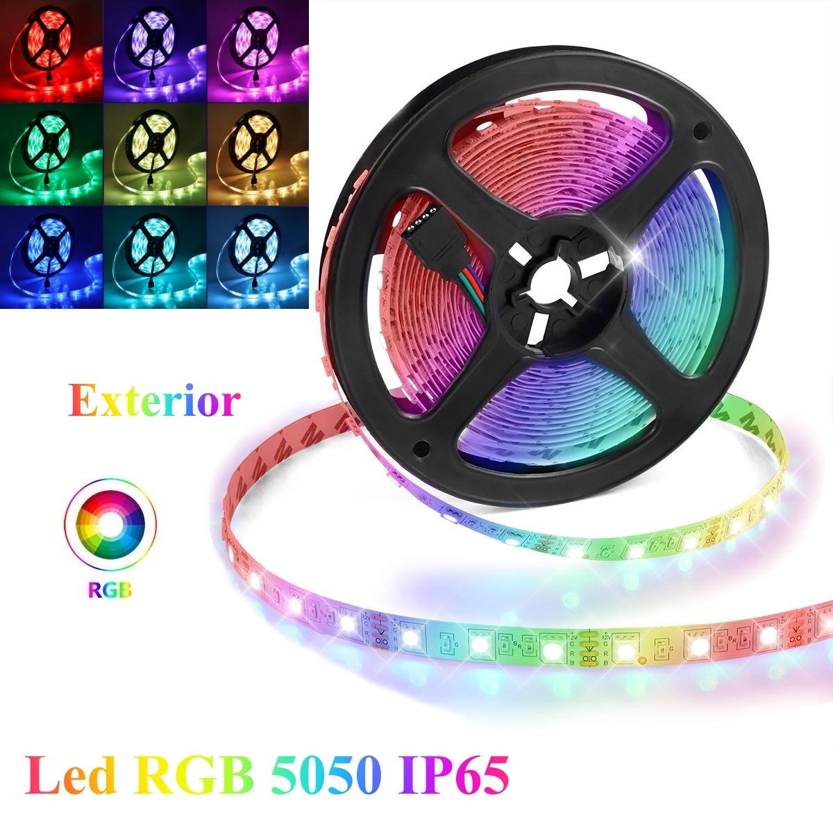 Led szalag RGB 5050 - 60Led/m kültéri IP65- DC 12V, 5m/tekercs