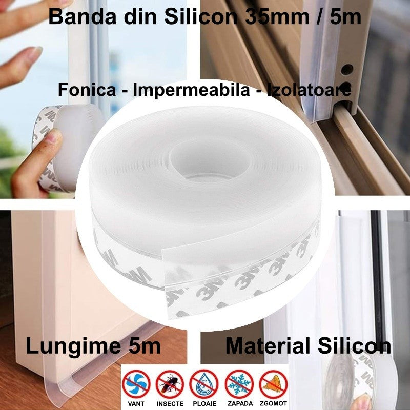 Banda Transparenta pentru Usa si Fereastra, 35mm*5m - Frize